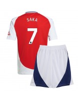 Otroške Nogometnih dresov Arsenal Bukayo Saka #7 Domači 2024-25 Kratki rokavi (+ hlače)